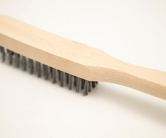 Traditional Wooden Wire Scratch Brush - Stiff